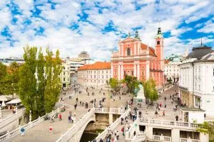 Bestaunen Sie die Architektur von Ljubljana